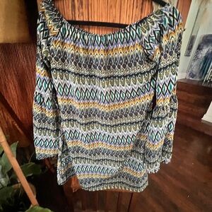 Multicolor Off-Shoulder Women's Top